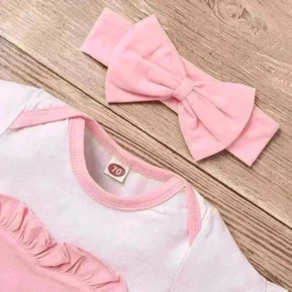 Toddler baby girl clothes infant summer outfits cute ruffle t-Shirt + shorts set - Picture 4 of 6